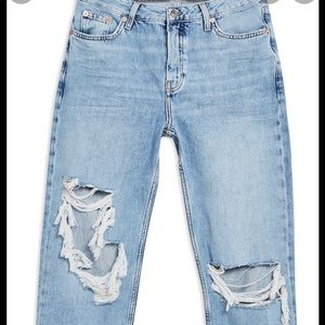 Topshop Hayden boyfriend jeans. Dark blue.
